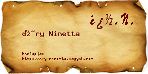 Őry Ninetta névjegykártya